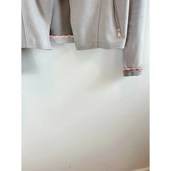 Anthropologie Gray Faux Suede MotorCycle Jacket Size S - Picture 9 of 10